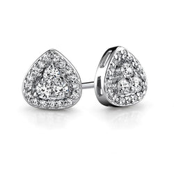Dreieckiger Ohrstecker 4,70 ct Echt Aus der Erde Abgebauter Natürlicher Diamanten im Rundschliff