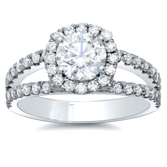 Echt 4.90 ct Diamant-Verlobungsring Weißgold 14K
