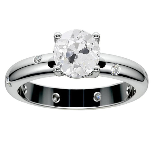 Echt Alter Bergmann Verlobungsring mit Akzenten 3 Karat Gold Gypsy Spülset