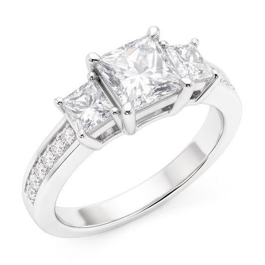 Echt Aus der Erde Abgebauter Natürlicher Diamant-Jubiläumsring 2 Karat Weißgold 14K