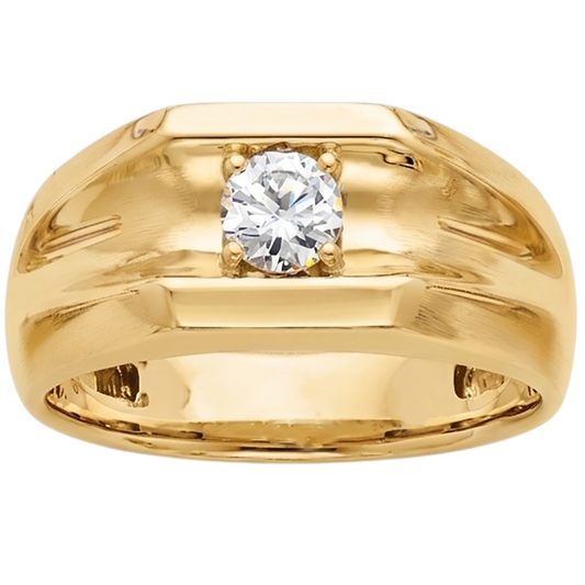 Echt Aus der Erde Abgebauter Natürlicher Diamant-Solitär-Verlobungsring 0.50 Karat Gelbgold 14K
