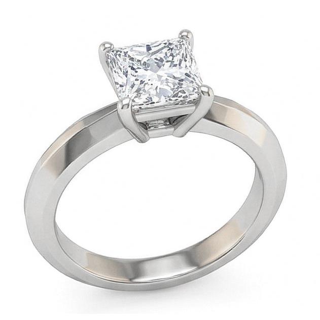 echter princess diamant 0.75Karat ring Profilansicht