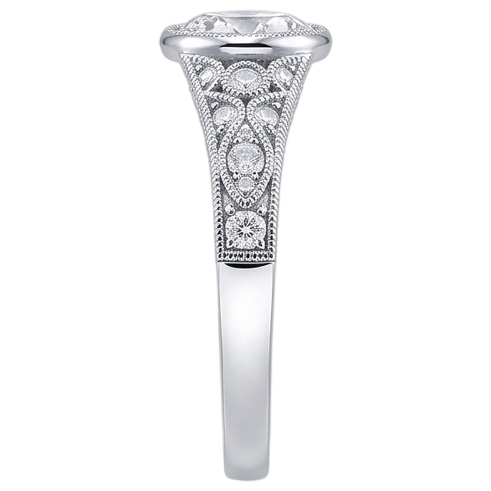 Echt Aus der Erde Abgebauter Natürlicher Diamant-Verlobungsring Antik-Stil 2.90 Karat Weißgold Lünette Satz