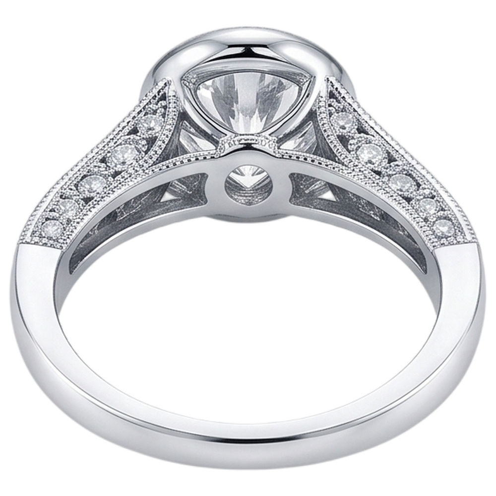 Echt Aus der Erde Abgebauter Natürlicher Diamant-Verlobungsring Antik-Stil 2.90 Karat Weißgold Lünette Satz