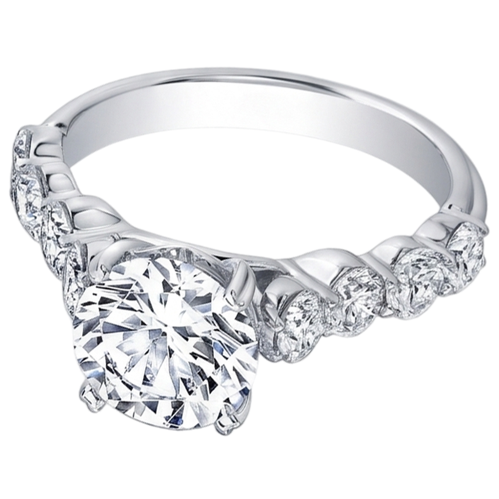 Echt Aus der Erde Abgebauter Natürlicher Diamantbetonter Verlobungsring 4.10 Karat Weißgold 14K