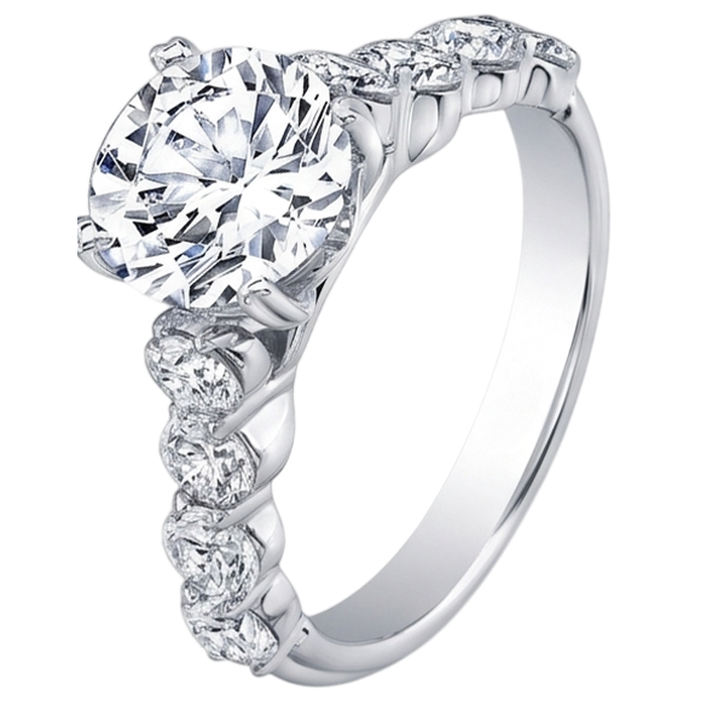 Echt Aus der Erde Abgebauter Natürlicher Diamantbetonter Verlobungsring 4.10 Karat Weißgold 14K