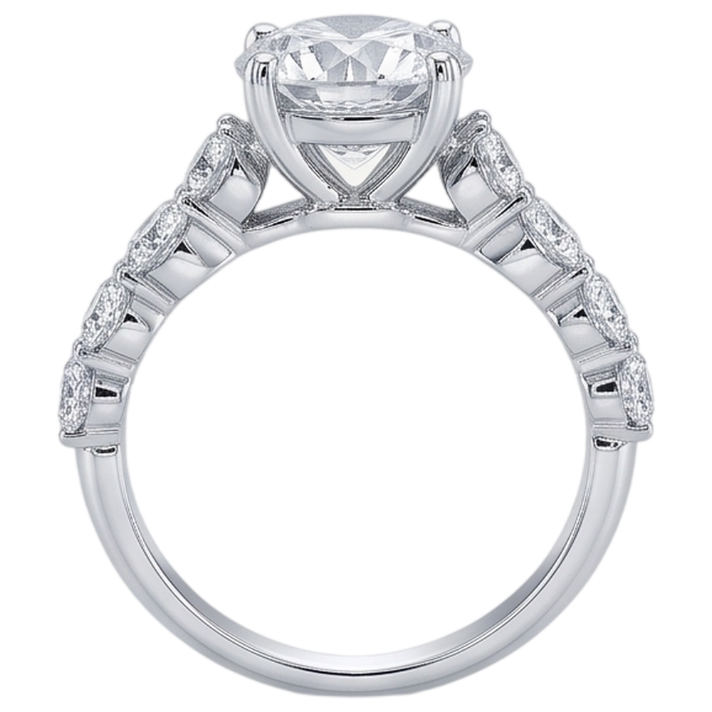 Echt Aus der Erde Abgebauter Natürlicher Diamantbetonter Verlobungsring 4.10 Karat Weißgold 14K