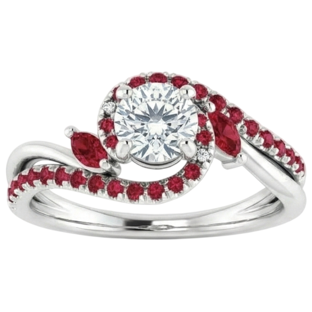 Echt Aus der Erde Abgebauter Natürlicher Diamantring 1.65 Karat Burmese Rubin Damen Schmuck