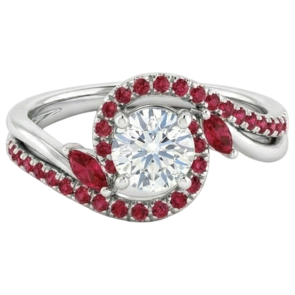 Echt Aus der Erde Abgebauter Natürlicher Diamantring 1.65 Karat Burmese Rubin Damen Schmuck