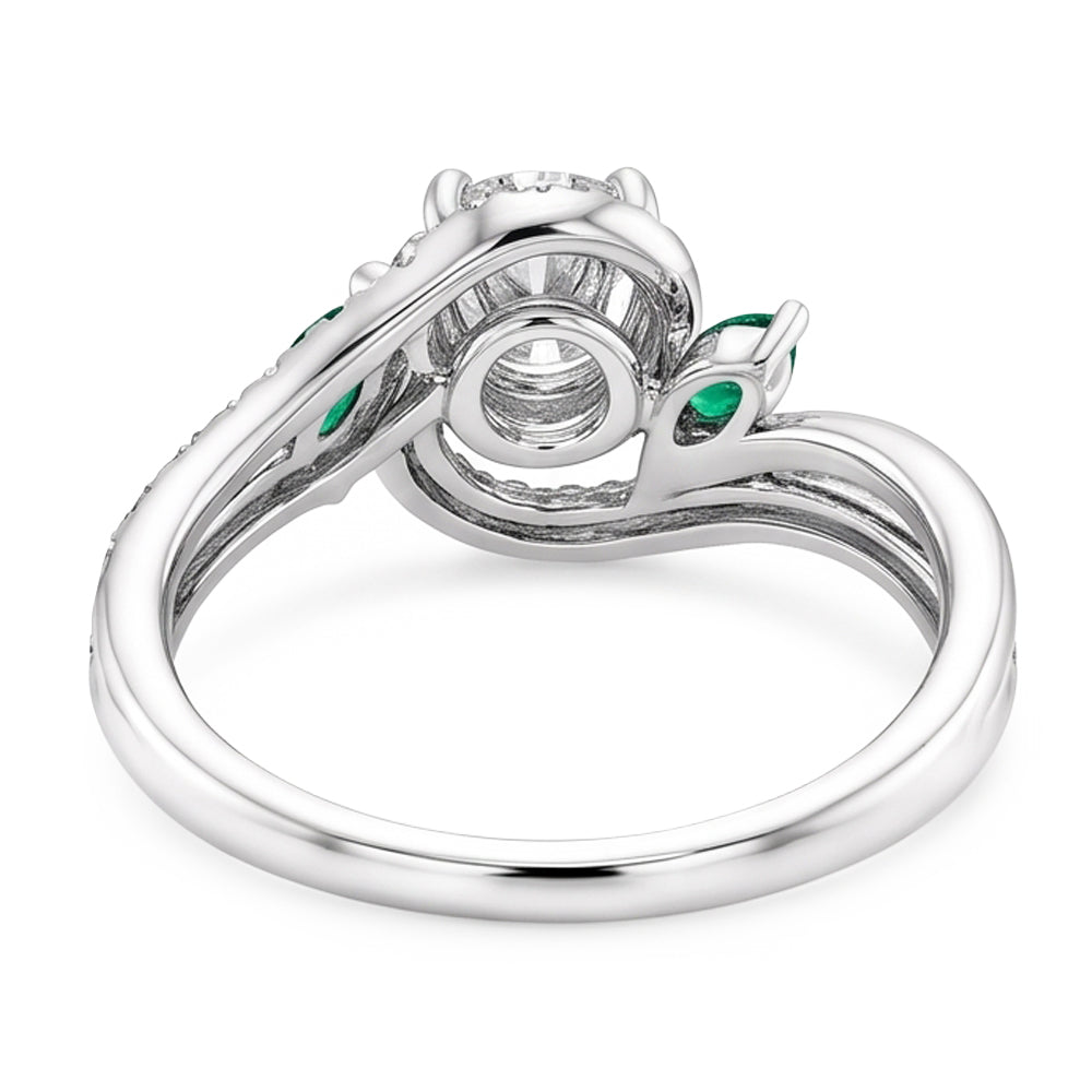Echt Aus der Erde Abgebauter Natürlicher Diamantring 1,65 Karat Smaragde Schmuck Neu