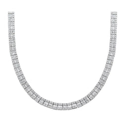 Echt Baguette-Aus der Erde Abgebauter Natürlicher Diamantkette aus 14 Karat Gold