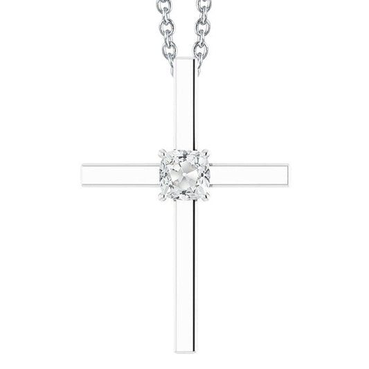 Echt Cross Diamant Anhänger Rutsche Kissen alter Bergmann 1.50 Karat