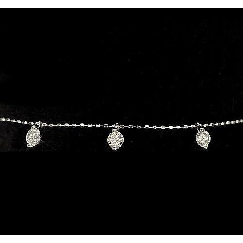 Echt Damen Diamant Armband Krappenset 1,50 Karat Weißgold 14K Schmuck