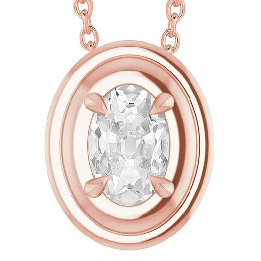 Echt Diamant Anhänger Oval alter Bergmann 5 Karat Krappen Set Roségold