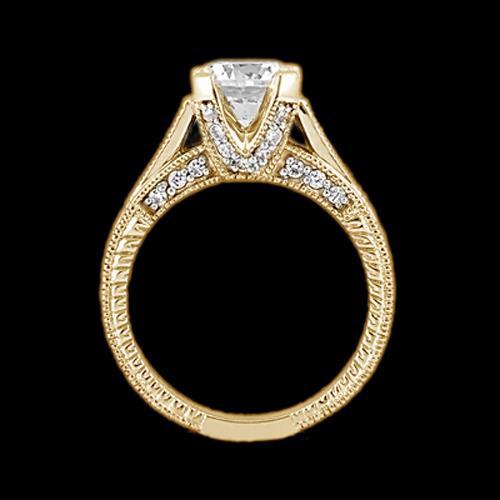Echt Diamant Antik-Stil Verlobungsring 1,43 Karat Gelbgold 14K