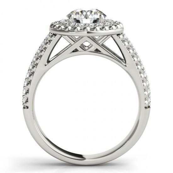 Echt Diamant Antik-Stil Verlobungsring 2 Karat Weißgold 14K