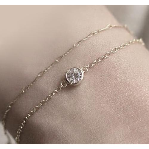 Echt Diamant Armband Lünette Fassung 1 Karat Gelbgold Damen Schmuck