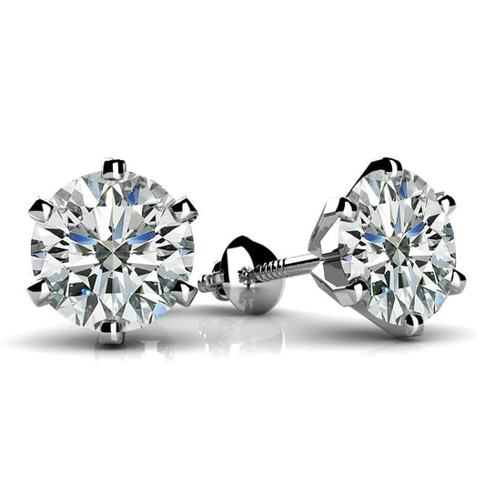 Echt Diamant Damen Ohrstecker 3 ct. Schmuck aus Weißgold