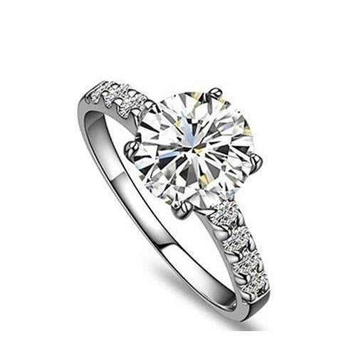 Echt Diamant Ehering 2,45 Karat Schmuck 14K Weiß Gold