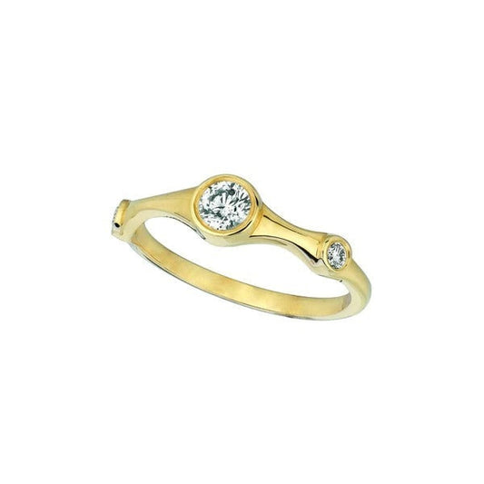 Echt Diamant Fancy Ring 0.31 Karat 14K Gelbgold halbe Ewigkeit Band