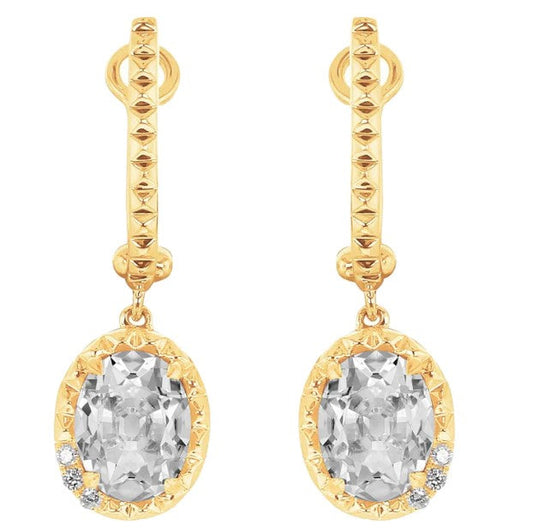 echter oval diamant 7.50Karat ohrring Vorderansicht