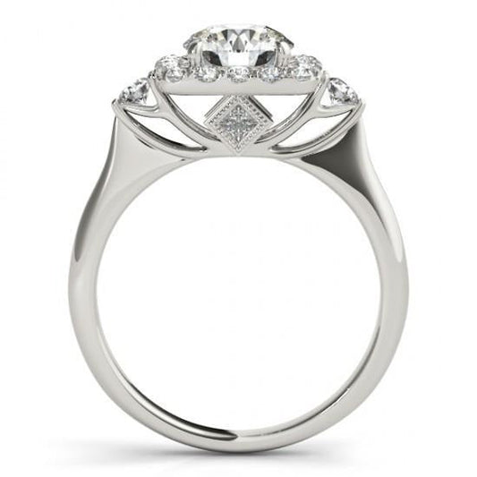 Echt Aus der Erde Abgebauter Natürlicher Diamant Halo Ring 1.50 Karat Weißgold 14K Damen Schmuck Neu