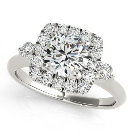 Echt Aus der Erde Abgebauter Natürlicher Diamant Halo Ring 1.50 Karat Weißgold 14K Damen Schmuck Neu