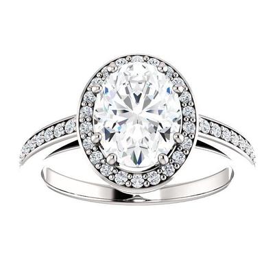 Echt Diamant Halo Ring 3.70 Karat Oval Damen Schmuck