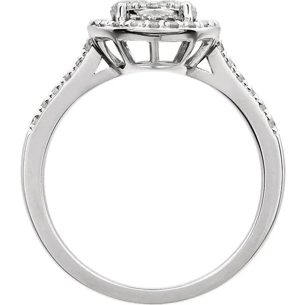 Echt Diamant Halo Verlobungsring 1,15 Karat Split Shank Damenschmuck