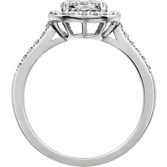 Echt Diamant Halo Verlobungsring 1,15 Karat Split Shank Damenschmuck