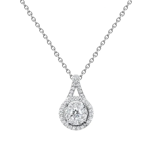 Echt Diamant-Halskette mit Kettenkranfassung 2.0 Karat WG 14K