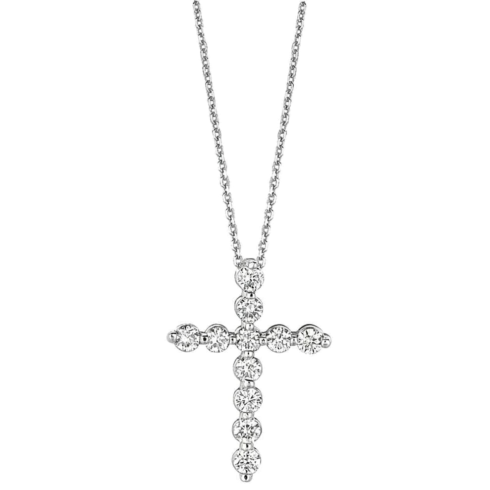 Echt Diamant-Halskette mit Kreuzanhänger