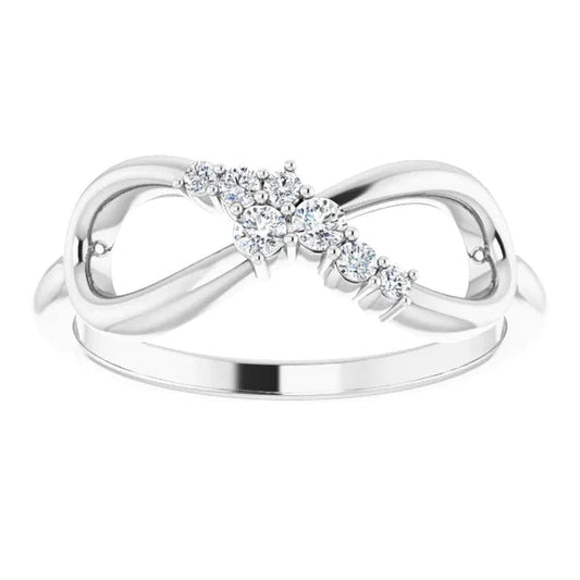 Echt Diamant Hochzeitsjubiläumsband 0,39 Karat Infinity Damenschmuck