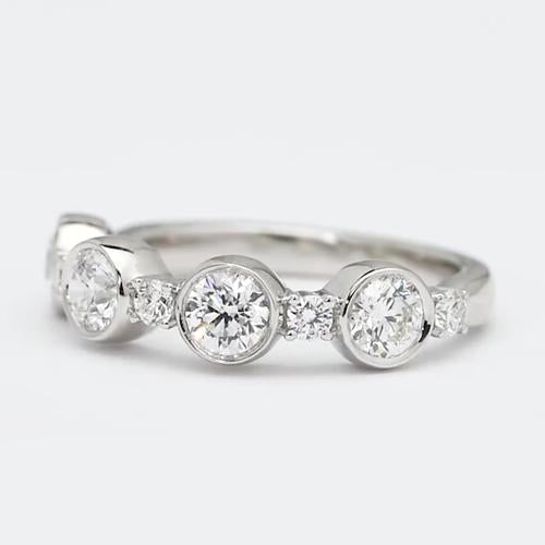 echter round diamant 2.25Karat memoire-ring Seitenansicht