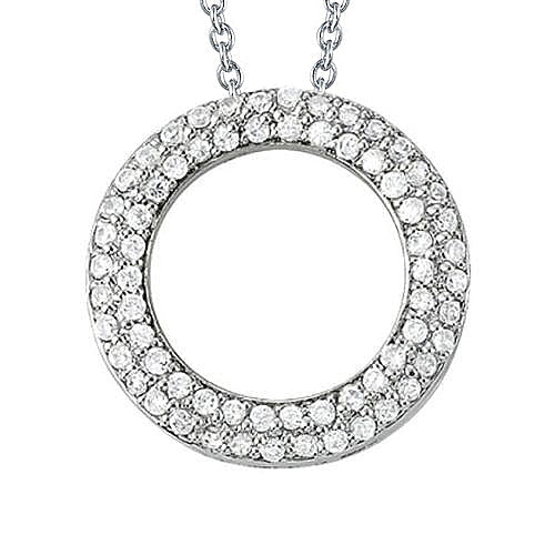 Echt Diamant-Kreis-Anhänger-Halskette ohne Kette 2.10 Karat WG 14K