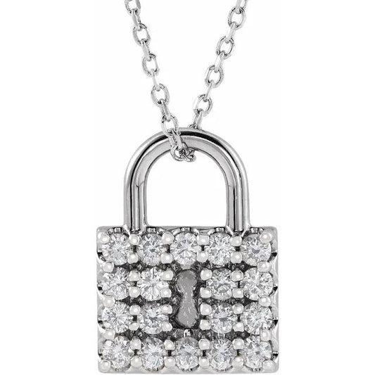 Echt Diamant Lock Anhänger 0,90 Karat F Vs1 Schmuck