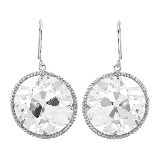 echter oval diamant 7Karat ohrring Vorderansicht