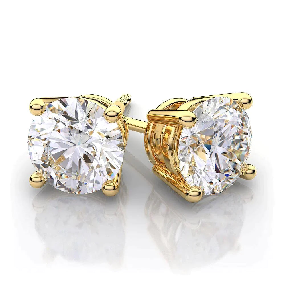 Echt Diamant-Ohrringe aus 5-karätigem Gelbgold
