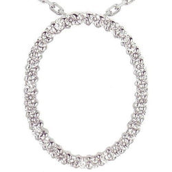 Echt Diamant Ovale Form Damen Anhänger 2,70 Karat Weißgold Halskette