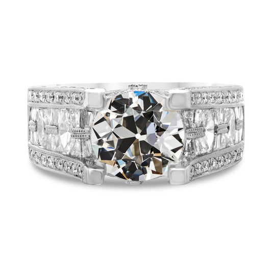 Echt Diamant Runde alter Bergmann Ausgefallener Ring Gold Damen Schmuck 9 Karat