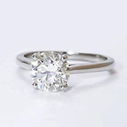 Echt Diamant Solitaire Ring 2 Karat Klasse Rundschliff Weißgold 14K Schmuck