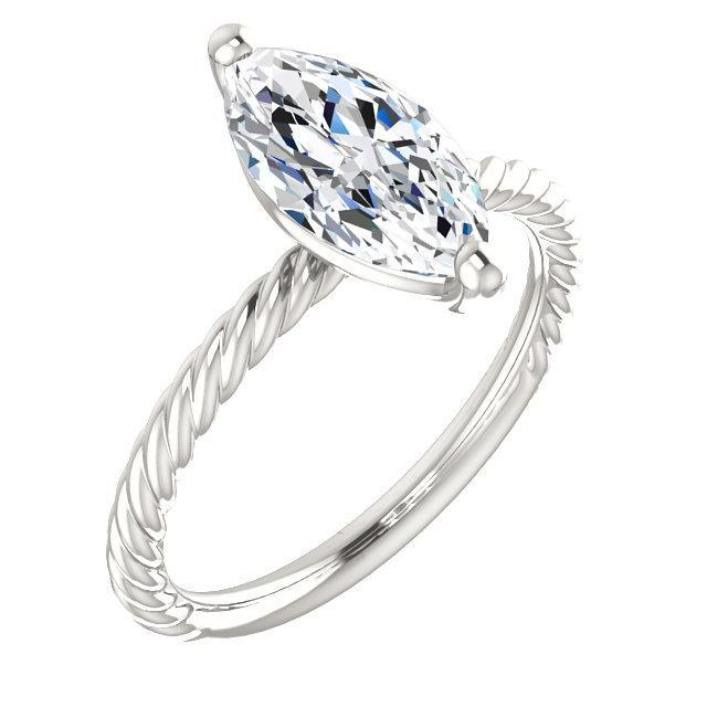 Echt Diamant Solitaire Ring 2 Karat Twisted Rope Style Damen Schmuck