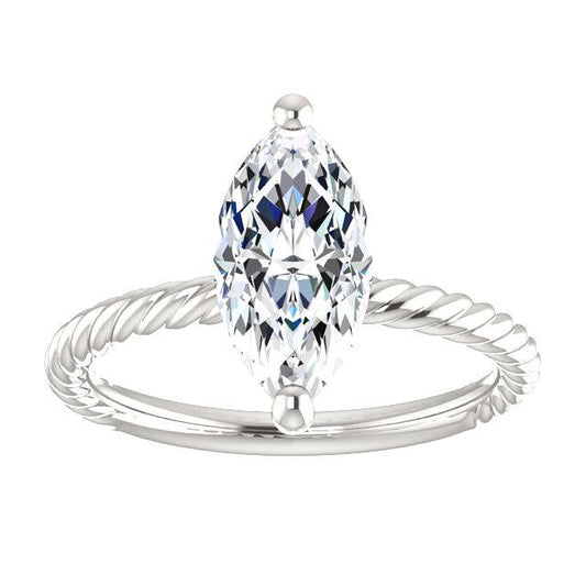 Echt Diamant Solitaire Ring 2 Karat Twisted Rope Style Damen Schmuck