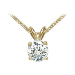 Echt Diamant-Solitär-Anhänger mit Kette 1,50 ct. Halskette aus Gelbgold