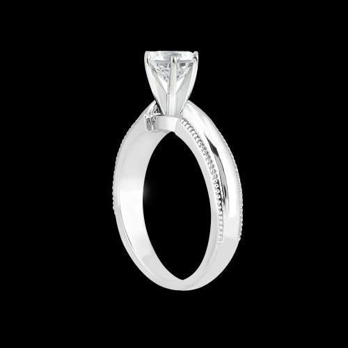 Echt Diamant-Solitär-Ring Antik-Stil Weißgold 14K 1,01 Karat