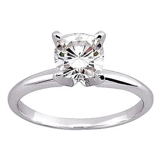 Echt Diamant-Solitärring im Kissenschliff 1.25 ct. Weißgold 14K