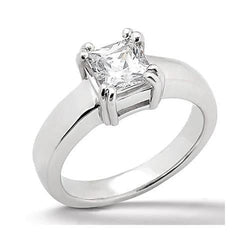 Echt Diamant Solitärring mit Prinzessinnenschliff 0,75 ct. Weißgold 14K Neu