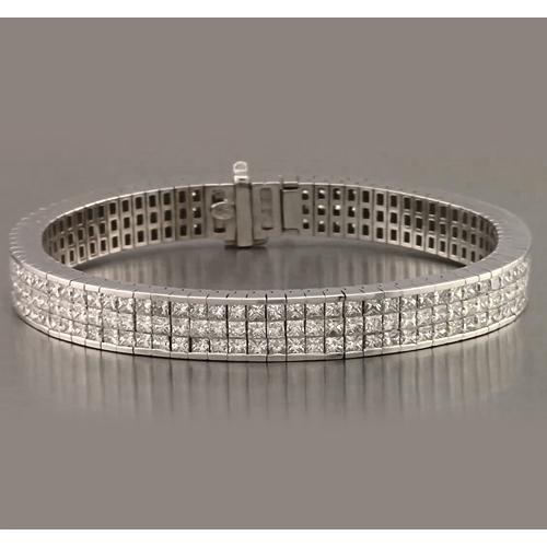 Echt Diamant Tennisarmband Pavé Set 24,90 Karat Weißgold 14K