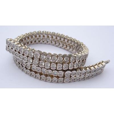 Echt Diamant-Teppich-Tennis-Armband mit runder Lünette 7,20 Karat