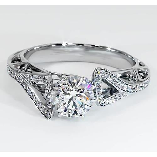 Echt Diamant Verlobung Ring 1,75 Karat Twisted Shank Style